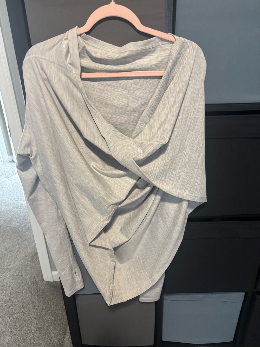 ZYIA Light Heather Gray Draped Wrap Cardigan